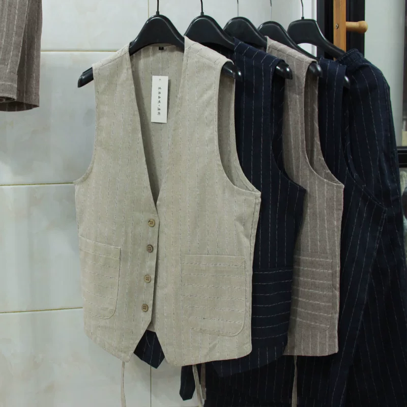 Men Formal Wear For Summer - Chaleco Informal Británico de Lino para