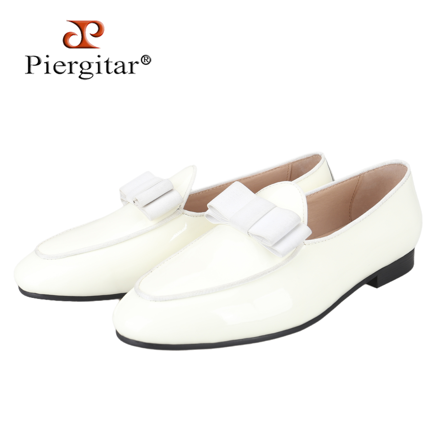 Men'S Formal Wear Bow Ties - Mocasines Piergitar de charol blanco para