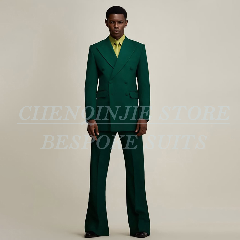 Men Formal Wear With Blazer - Trajes de Hombre Verdes de Lujo,