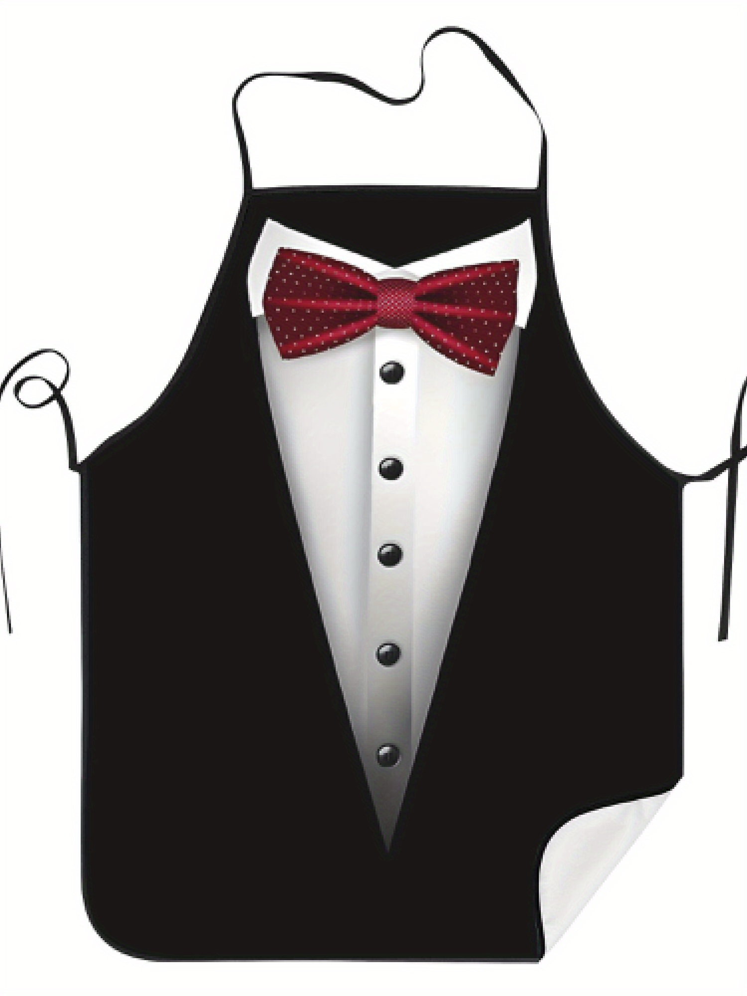 Men'S Formal Wear Bow Ties - Delantal de esmoquin con lazo rojo,