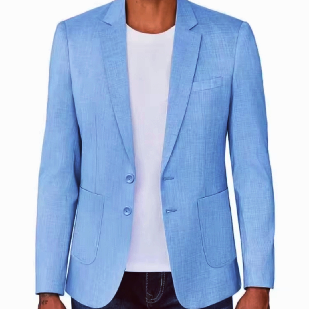 Blazer de Lino Beige/Azul para - Men Formal Wear For Summer reseña y precio