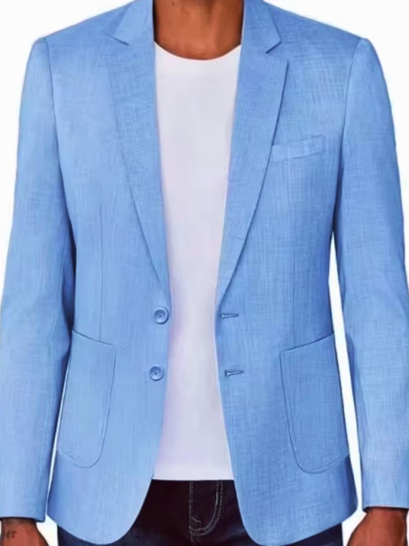 Blazer de Lino Beige/Azul para - Men Formal Wear For Summer reseña y precio